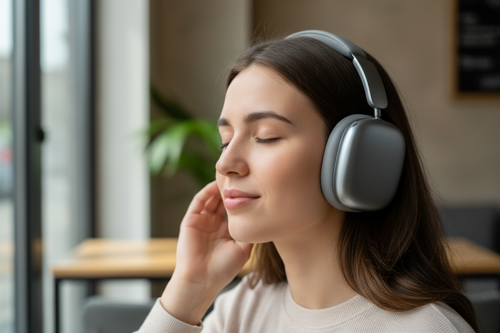 apple airpods max while somone is wearing them